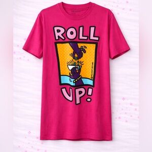 Reason Mens M Vibrant Pink 'Roll Up' Graphic Tee